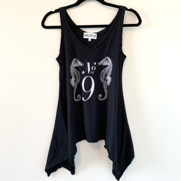 Revolve Wildfox Dreamer Seahorse No. 9 Tank Top Draped Flowy V-neck Black XS - Picture 4 of 11